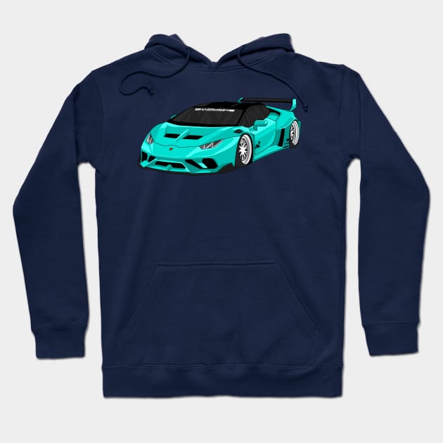 lamborghini huracan TURQUOISE Hoodie by VENZ0LIC